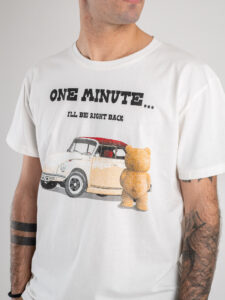 BERNA T-shirt con stampa macchina teddy 233162 Panna3