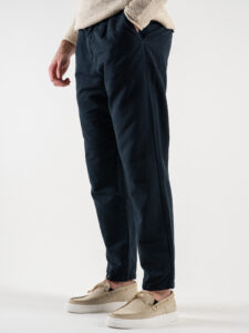 BL11 Pantalone morbido in misto lino con pences e coulisse PORTORICO Blu (1)