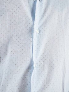 ESTASI Camicia coreana in cotone fantasia tratteggi VERONA 2440 Azzurro (1)