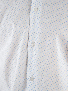 ESTASI Camicia in cotone con collo piccolo in fantasia FIRENZE 5397 Bianca5