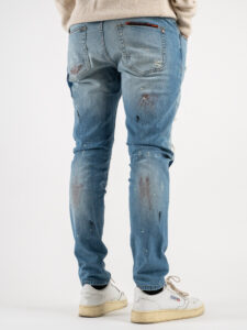 GIANNI LUPO Jeans REGULAR con rotture, patch e schizzi colorati GL165F (1)