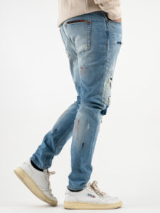 GIANNI LUPO Jeans REGULAR con rotture, patch e schizzi colorati GL165F (4)