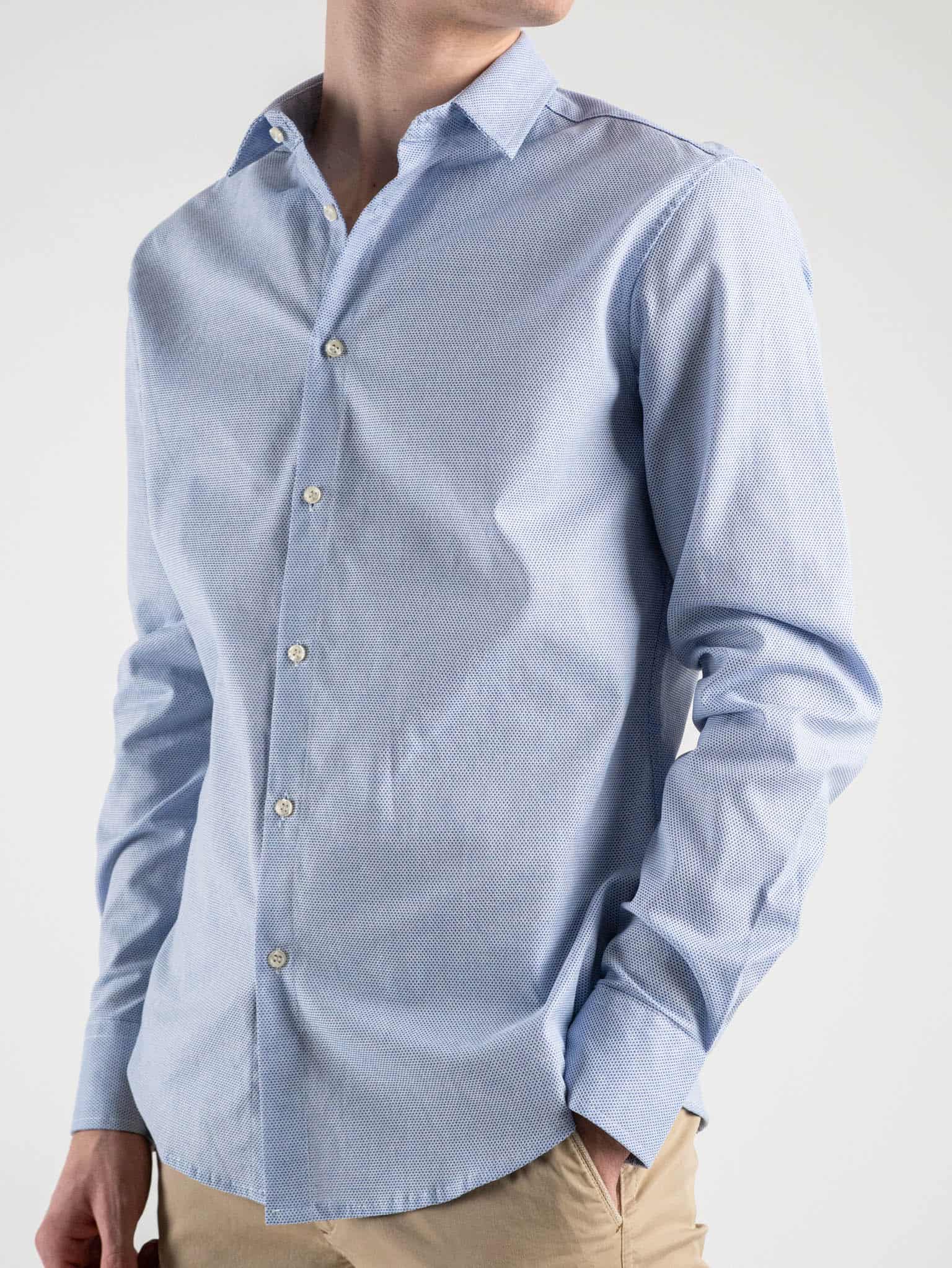 IMPERIAL Camicia 100 cotone microlavorata con colletto C6407I175X