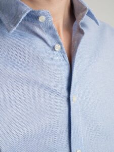 IMPERIAL Camicia 100% cotone microlavorata con colletto C6407I175X Azzurro (5)