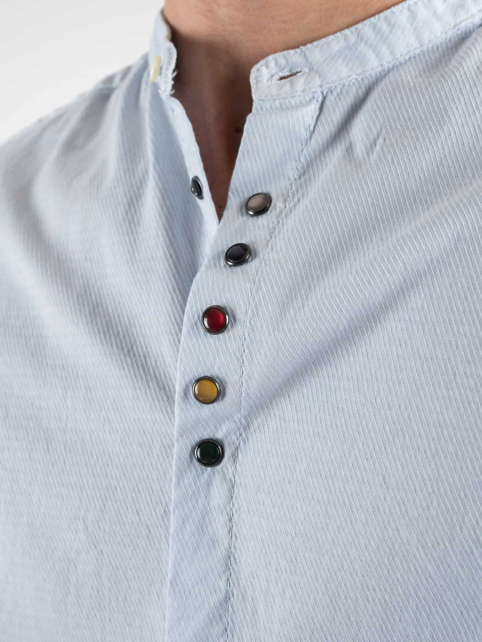 Camicia coreana a tinta unita Bianco lana - Acquista Online