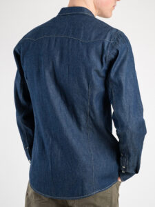 IMPERIAL Camicia jeans con dettaglio bottone e cuciture a contrasto C372MCUD31 Blu denim (4)