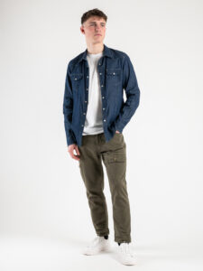 IMPERIAL Camicia jeans con dettaglio bottone e cuciture a contrasto C372MCUD31 Blu denim (5)