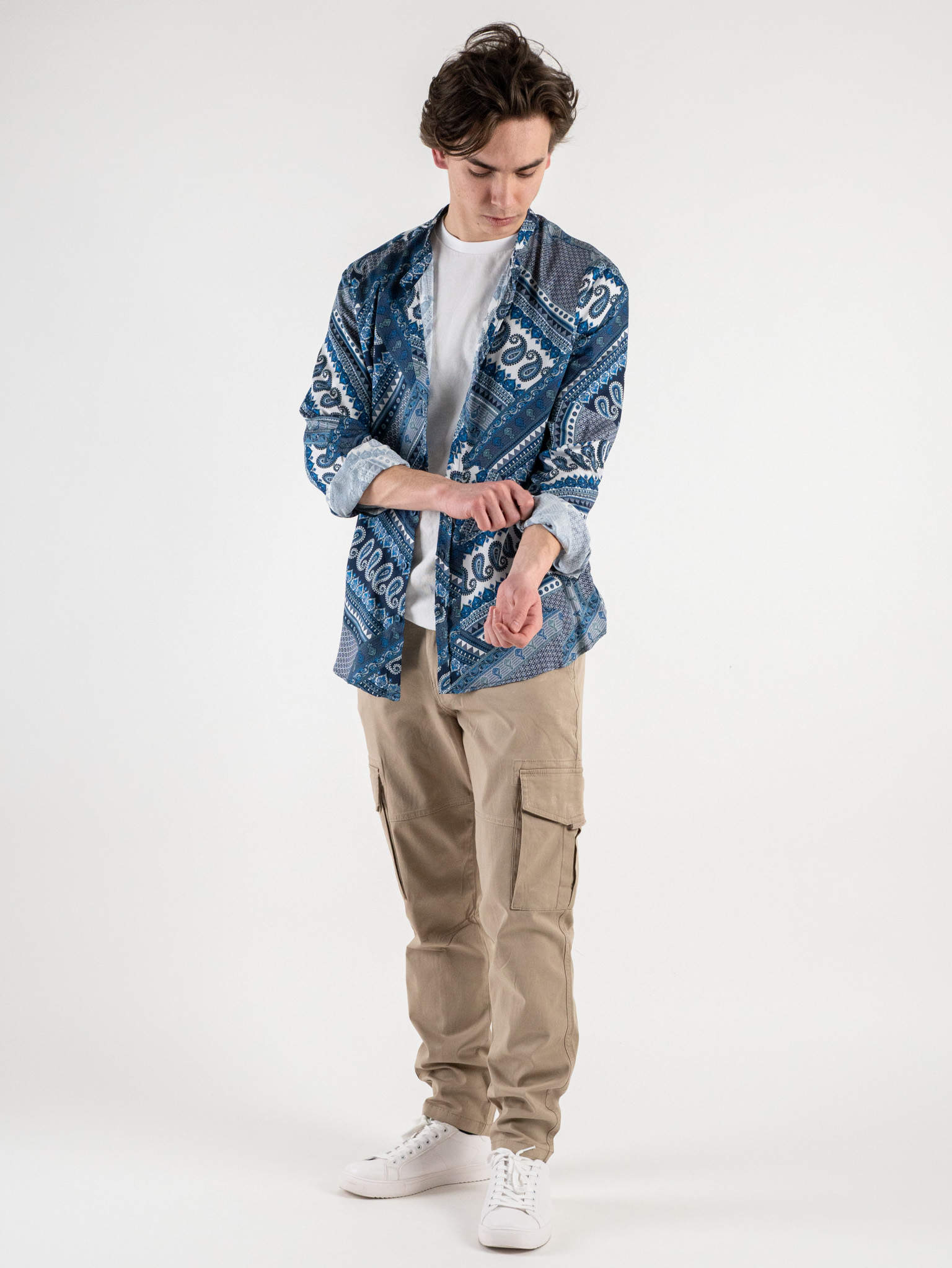 IMPERIAL Camicia viscosa in fantasia bandana CYZ5GES Bianco Blu Prezzo 44 50 Estasi Fashion