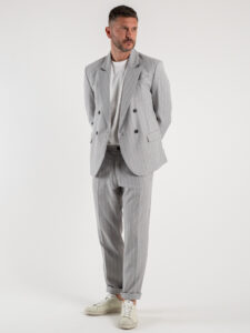 IMPERIAL Giacca doppiopetto gessata da abito JZ20FBY Perla (2)