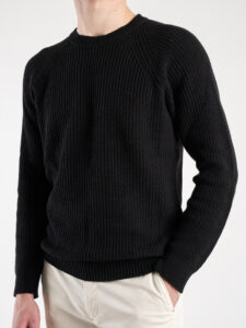 IMPERIAL Maglione girocollo in cotone leggero lavorato M553U488 Nero (3)