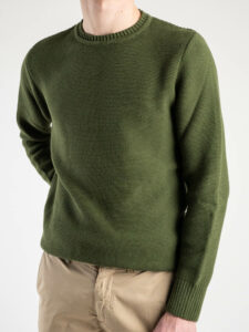 IMPERIAL Maglione girocollo in cotone microlavorato M3614GC145 Verde Militare (1)
