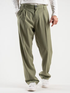 IMPERIAL Pantalone baggy da abito PD3MFNZ Oliva (2)
