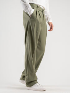 IMPERIAL Pantalone baggy da abito PD3MFNZ Oliva (3)