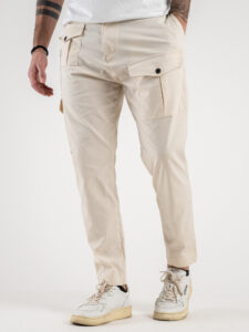 IMPERIAL Pantalone leggero morbido con tasconi P640318032 Off-White2