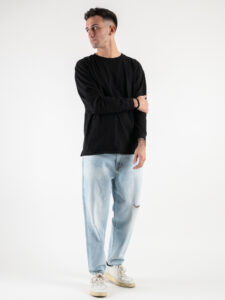 IMPERIAL T-shirt in cotone basica a manica lunga TR52GDUL Nero (2)