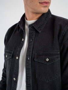 ONLY&SONS Camicia di jeans con tasche frontali BANE 22023247 Dark Grey Denim (5)