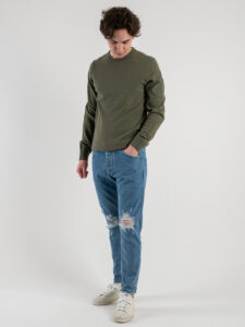 ONLY&SONS Maglioncino basico leggero girocollo REX 22024080 Olive Night (2)