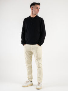 ONLY&SONS Polo basica in viscosa a manica lunga WYLER 22021184 Black (2)