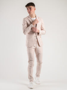 OVER-D Abito con giacca 2 bottoni + pantalone taglio sartoriale OE1S2S4A02 Rosa (2)