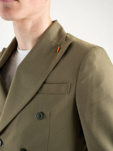 OVER-D Abito con giacca doppio petto + pantalone taglio sartoriale OE1S2S4A05 Militare (3)