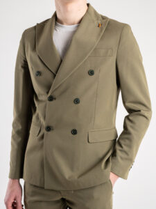 OVER-D Abito con giacca doppio petto + pantalone taglio sartoriale OE1S2S4A05 Militare (5)