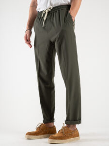 OVER-D Pantalaccio slim fit leggero da abito OE1S2S4P48 Militare3