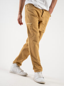 OVER-D Pantalone con tasconi e dettagli oro OE1S2S4P53 Biscotto (2)