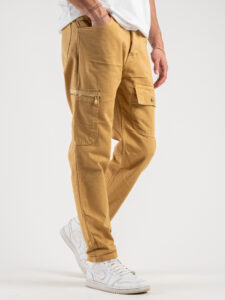 OVER-D Pantalone con tasconi e dettagli oro OE1S2S4P53 Biscotto (4)