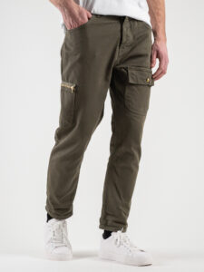 OVER-D Pantalone con tasconi e dettagli oro OE1S2S4P53 Militare (3)