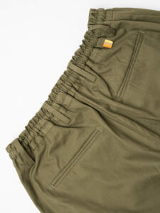 OVER-D Pantalone in cotone a gamba dritta con coulisse OE1S2S4P30 Militare (1)