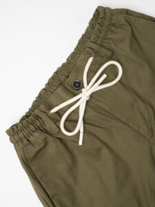 OVER-D Pantalone in cotone a gamba dritta con coulisse OE1S2S4P30 Militare (2)