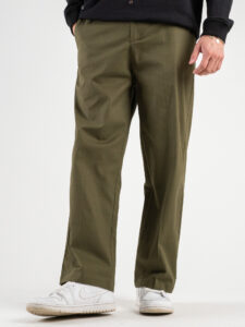 OVER-D Pantalone in cotone a gamba dritta con coulisse OE1S2S4P30 Militare (2)