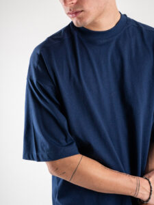OVER-D T-shirt basica in cotone oversize OE1S2S4T08 Blu2