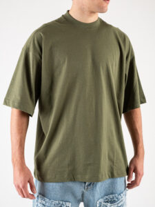 OVER-D T-shirt basica in cotone oversize OE1S2S4T08 Verde Militare223