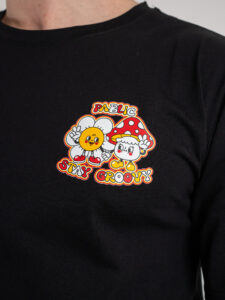PABLIC T-shirt in cotone con stampa groovy fronte:retro 236008 Nero1