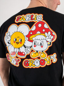 PABLIC T-shirt in cotone con stampa groovy fronte:retro 236008 Nero4