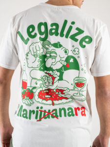 PABLIC T-shirt in cotone con stampa marinara sul retro 243265 Panna2