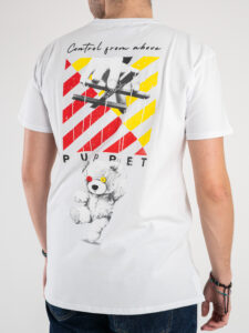 PABLIC T-shirt in cotone con stampa puppet fronte:retro 236007 Bianco1