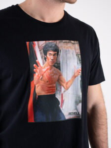 RESELL T-shirt in cotone con stampa BRUCE LEE 625 Nero (1)