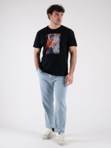 RESELL T-shirt in cotone con stampa BRUCE LEE 625 Nero (2)