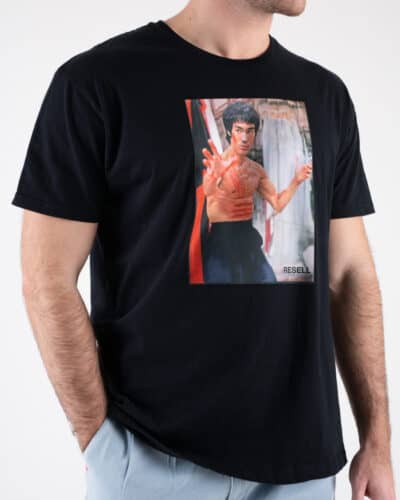 RESELL T shirt in cotone con stampa BRUCE LEE 625 Nero 3 Best Seller