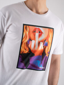 RESELL T-shirt in cotone con stampa FUCK OFF 634 Bianco (3)