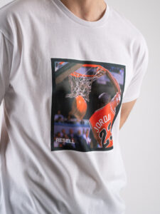 RESELL T-shirt in cotone con stampa MICHAEL JORDAN 610 Bianco (1)
