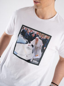 RESELL T-shirt in cotone con stampa PAPA FRANCESCO 612 Bianco (1)