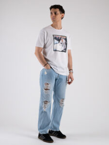 RESELL T-shirt in cotone con stampa PAPA FRANCESCO 612 Bianco (2)