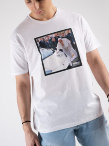 RESELL T-shirt in cotone con stampa PAPA FRANCESCO 612 Bianco (3)