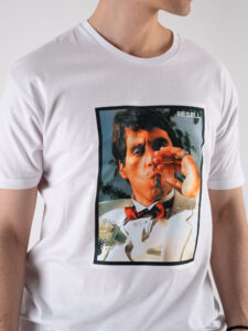 RESELL T-shirt in cotone con stampa SCARFACE 621 Bianco (1)