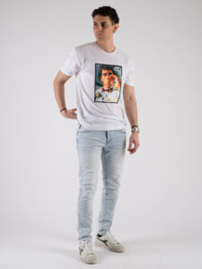 RESELL T-shirt in cotone con stampa SCARFACE 621 Bianco (2)