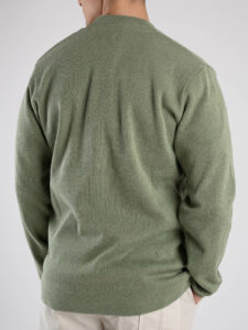 V2 Giacca in maglia leggera con collo alla coreana GUCO Pesto (4)