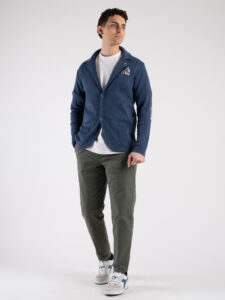 V2 Giacca in maglia leggera con pochette,tasche frontali e toppe GUTT Jeans (2)